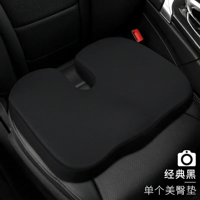 Memory Foam Car Headrest Pillow Leather Embroidered Seat Supports Sets Back Cushion Adjustment Auto Neck Rest Lumbar Pillows