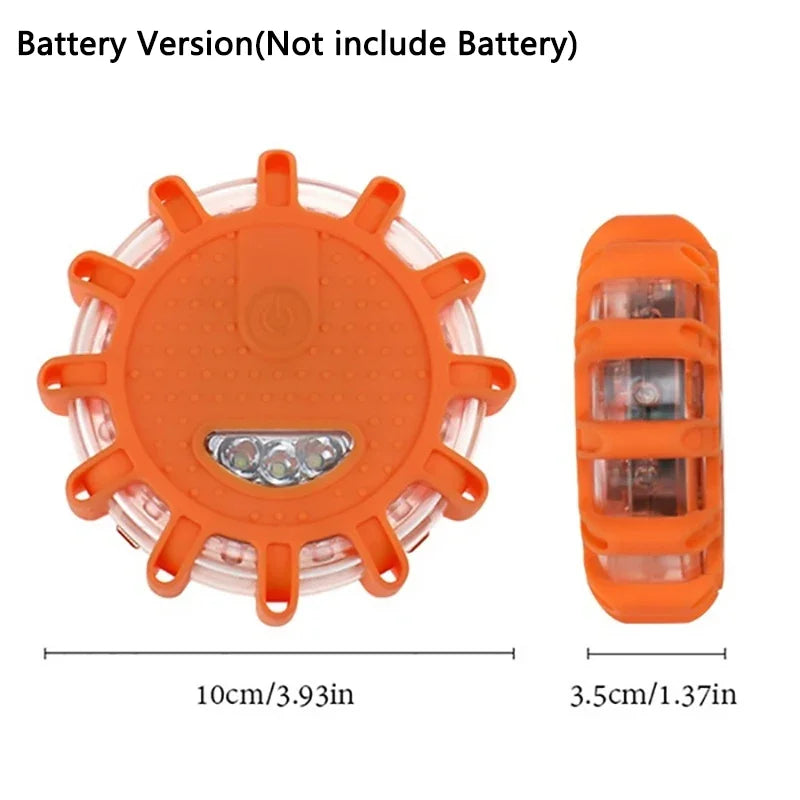 1/2/3/4/6/8/10/12Pcs LED Warning Light Built-In Battery 9Mode Safety Flare Dash Emergency Flashing Lamp Portable Strobe Light