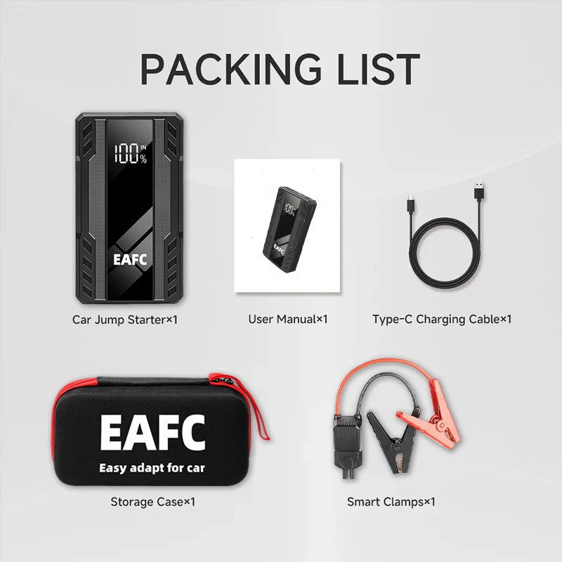 1000A Car Jump Starter Power Bank 12000Mah 12V Portable Charger Starting Device Emergency Car Booster Battery Starter Booster