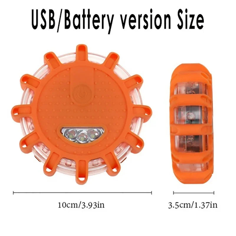1/2/3/4/6/8/10/12Pcs LED Warning Light Built-In Battery 9Mode Safety Flare Dash Emergency Flashing Lamp Portable Strobe Light
