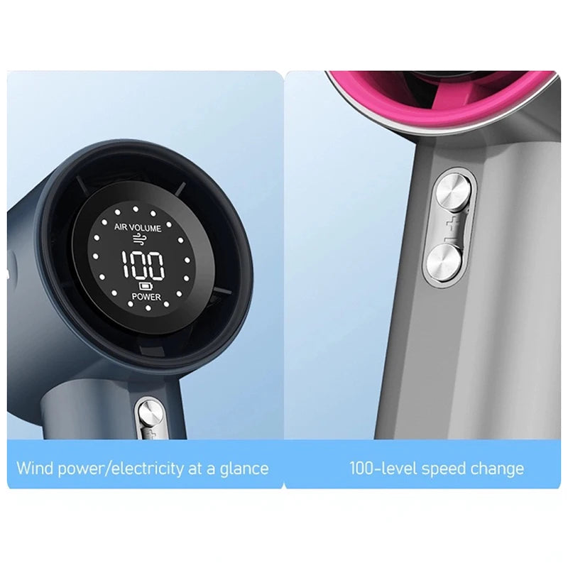 Handheld Small Fan Usb Charging 100 Levels Digital Display Rechargeable High-Speed Handheld Turbo Portable Violent Fan
