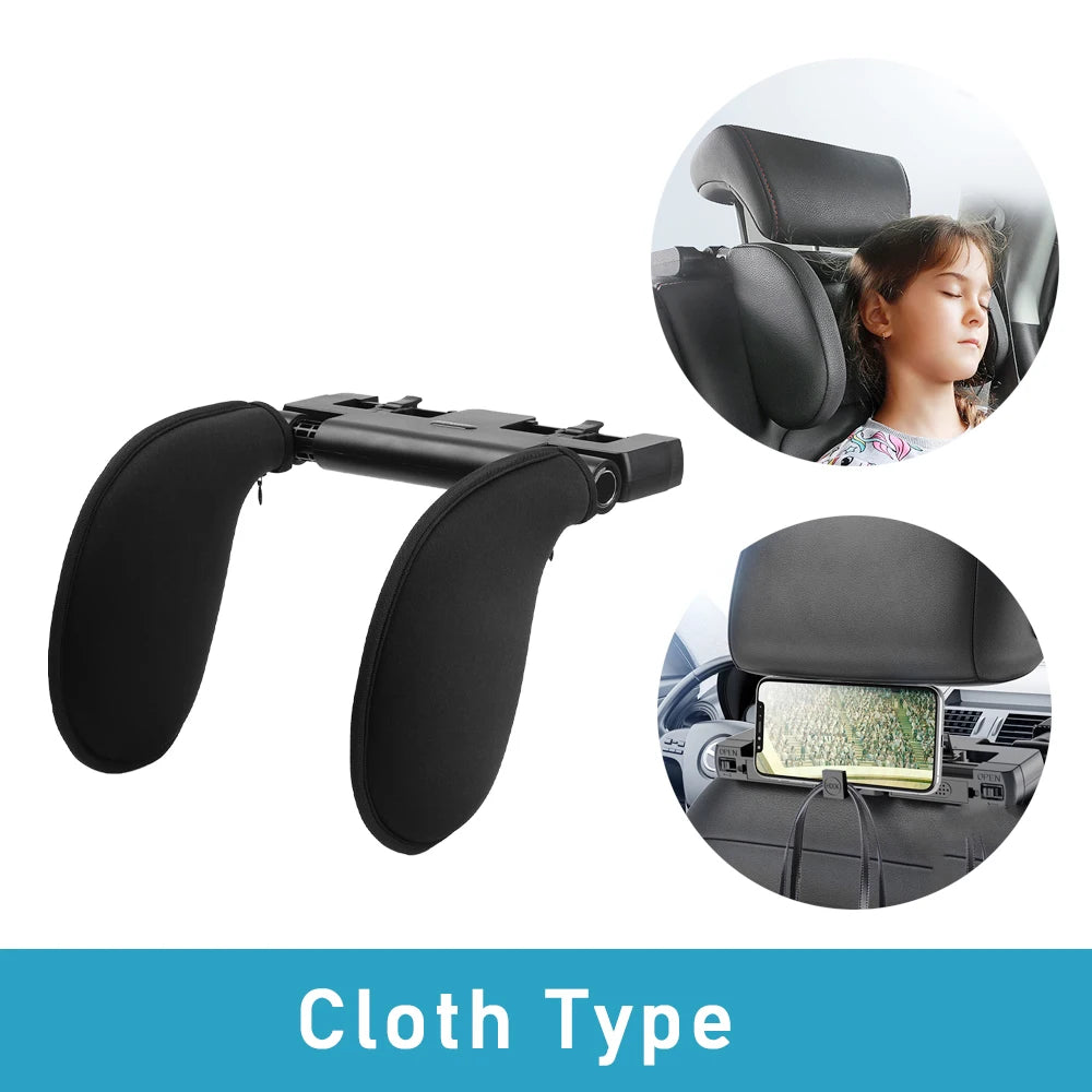 Car Seat Headrest Pillow Adjustable Head Support Pillow Car Interior U Shaped Pillow Travel Sleeping Cushion for Kids Adults