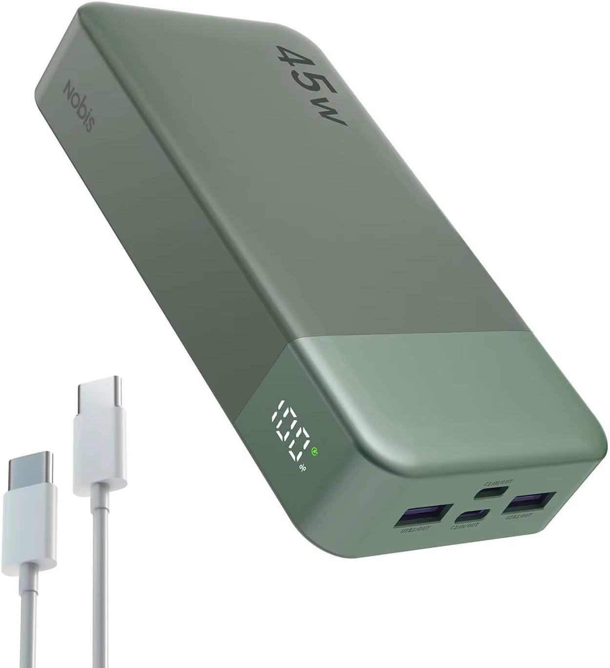 NOBIS 20000Mah Power Bank 45W Fast Charging Portable Charger External Battery Pack with LED Display for Iphone Android Laptop