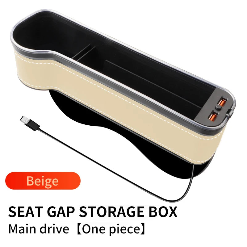 Car Seat Gap Filler Cup Holder 7 Colours Changing LED Car Crevice Storage Organizer Box with 2Usb Charger Car Accessories