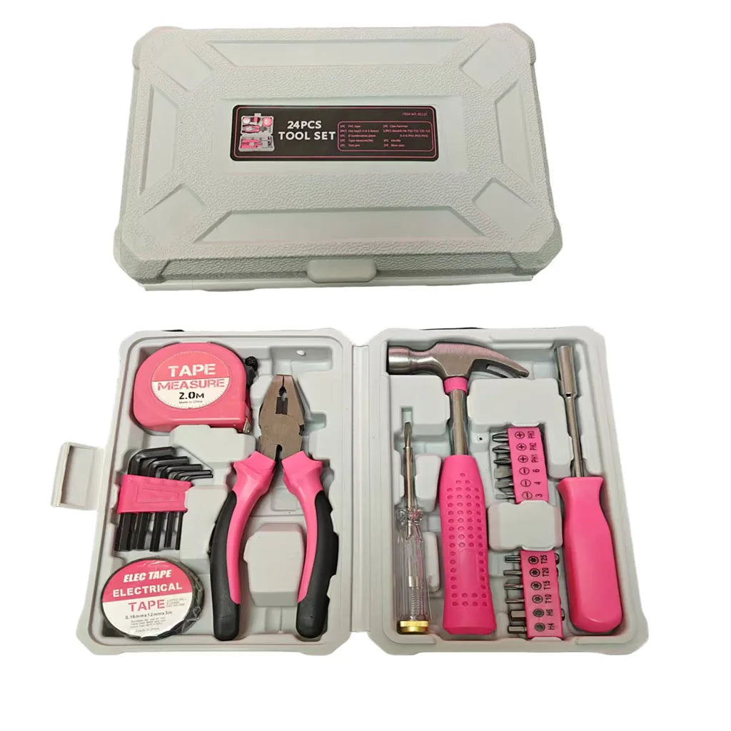 24Pcs Home DIY Tool Kit for Household, Office & Garage - General Repair Small Hand Tool Set with Storage Case