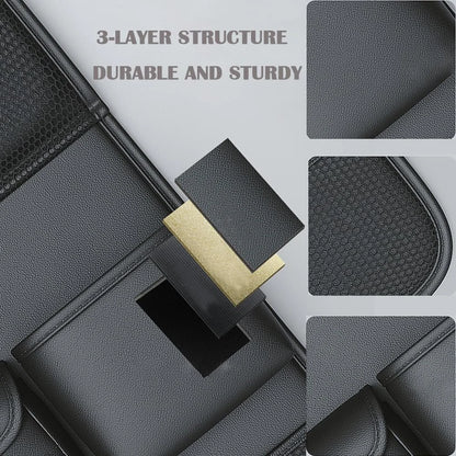 Car Backseat Organizer with Foldable Table Tray＆Stain Proof Ipad Storage PU Leather Car Seat Back Protectors Kick Car Essential