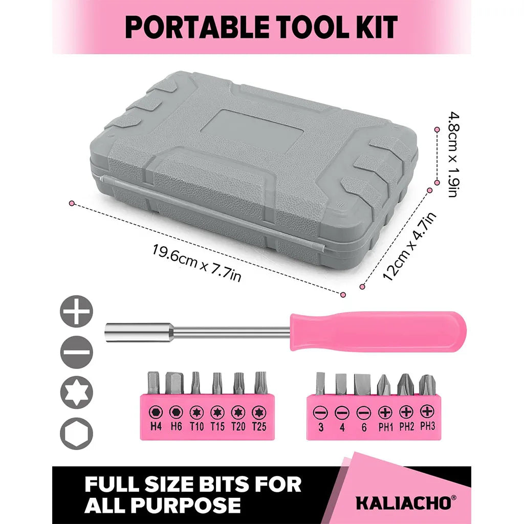 24Pcs Home DIY Tool Kit for Household, Office & Garage - General Repair Small Hand Tool Set with Storage Case