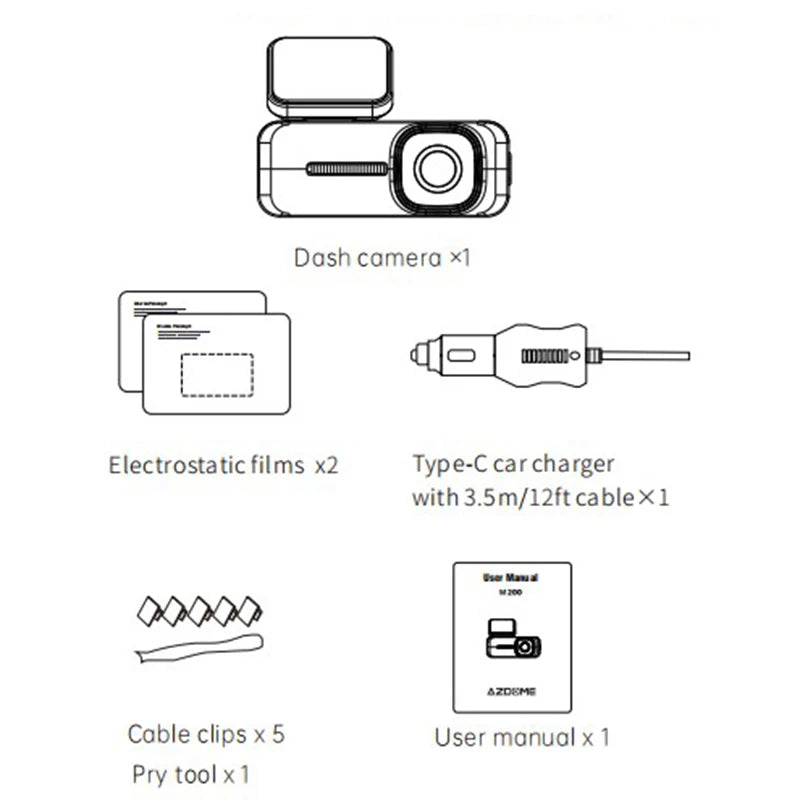 M200 Dash Cam English Voice Control 2K Car DVR Wifi Camera for Vehicle Night Vision G-Sensor 24H Parking Monitor