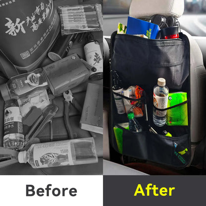 Car Back Multi Pocket Storage Bag with Tablet Holder Protector for Kids Car Seat Organizer Multifunctional Oxford Bag