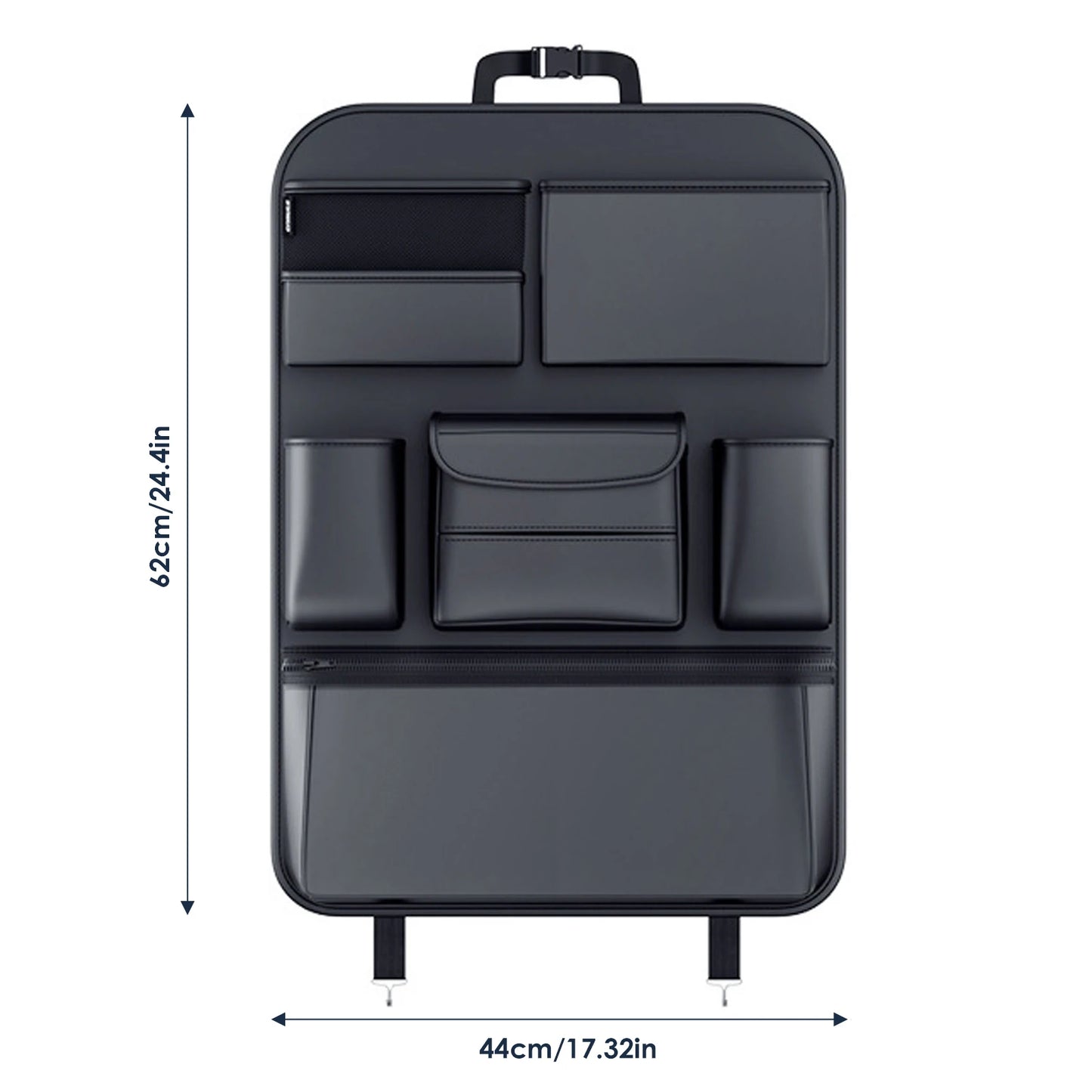 High Capacity Adjustable Car Storage Box Backseat 5 Bag Trunk Organizer Multi-Use PU Leather Car Seat Back Organizers with Bag