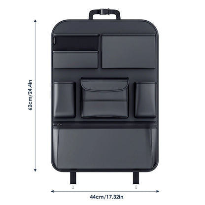 High Capacity Adjustable Car Storage Box Backseat 5 Bag Trunk Organizer Multi-Use PU Leather Car Seat Back Organizers with Bag