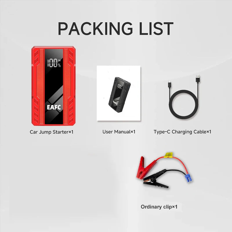 1000A Car Jump Starter Power Bank 12000Mah 12V Portable Charger Starting Device Emergency Car Booster Battery Starter Booster