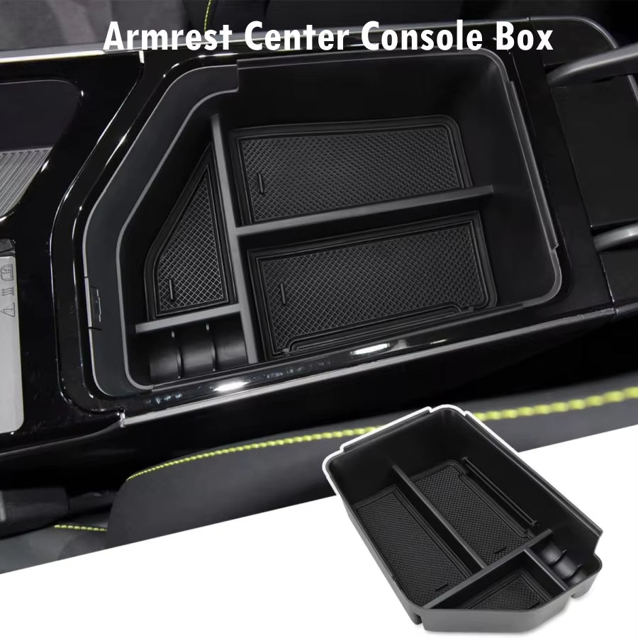 Lower Center Console Organizer Tray for Kia EV6 2023 2024 Armrest Storage Box Cup Holder ABS Material Interior Accessories