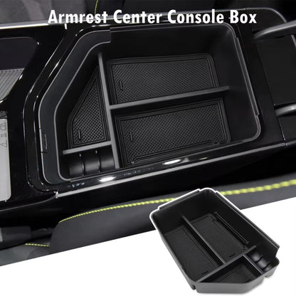Lower Center Console Organizer Tray for Kia EV6 2023 2024 Armrest Storage Box Cup Holder ABS Material Interior Accessories