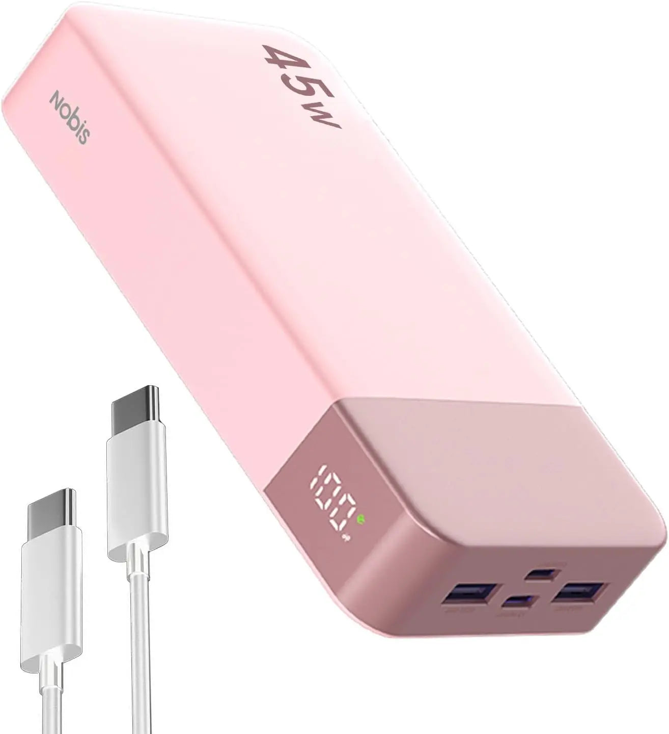 NOBIS 20000Mah Power Bank 45W Fast Charging Portable Charger External Battery Pack with LED Display for Iphone Android Laptop
