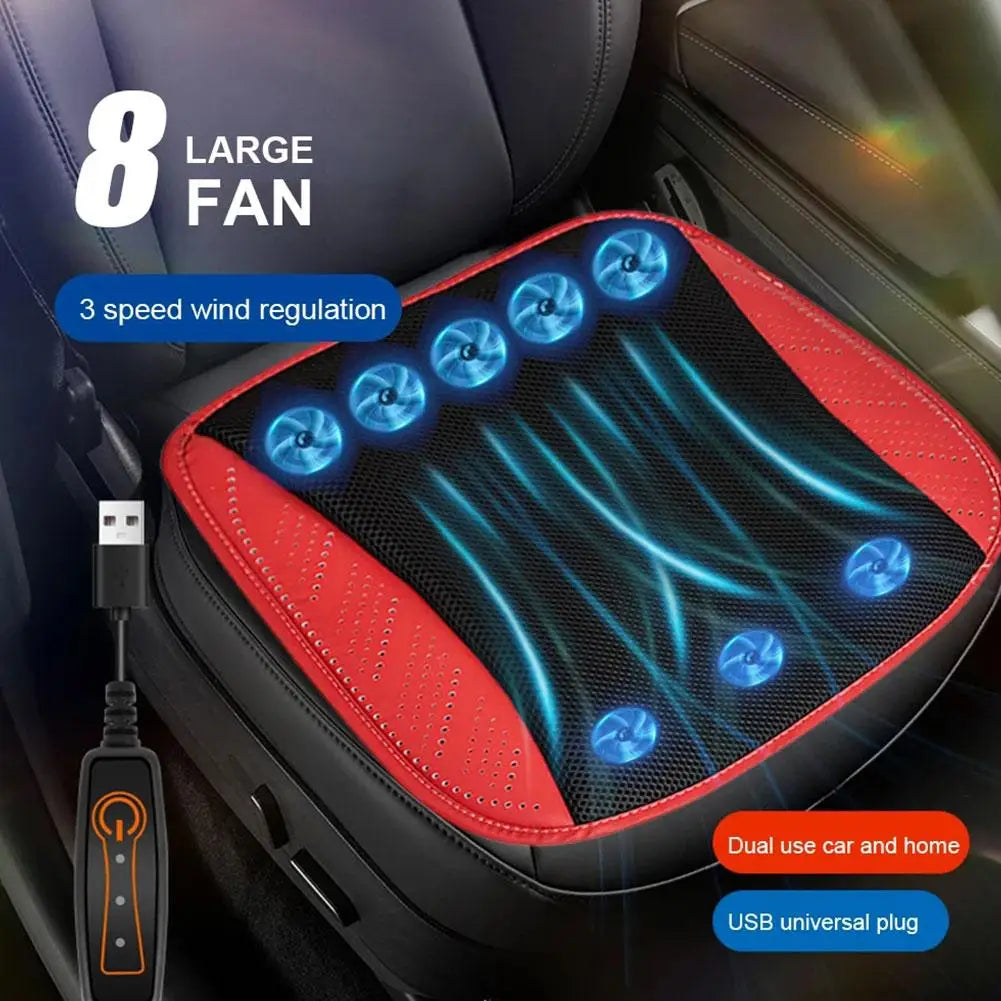 Universal Car Seat Summer Cool Air Seat Cushion with USB Fan Fast Blowing Ventilation Seat Cooling Refrigerated Car Seat