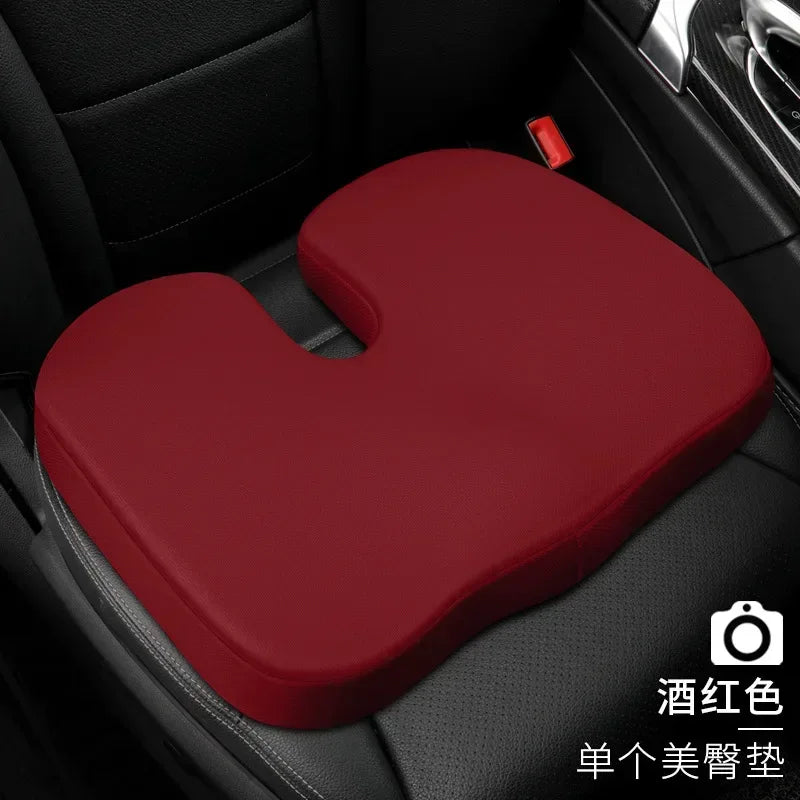 Memory Foam Car Headrest Pillow Leather Embroidered Seat Supports Sets Back Cushion Adjustment Auto Neck Rest Lumbar Pillows