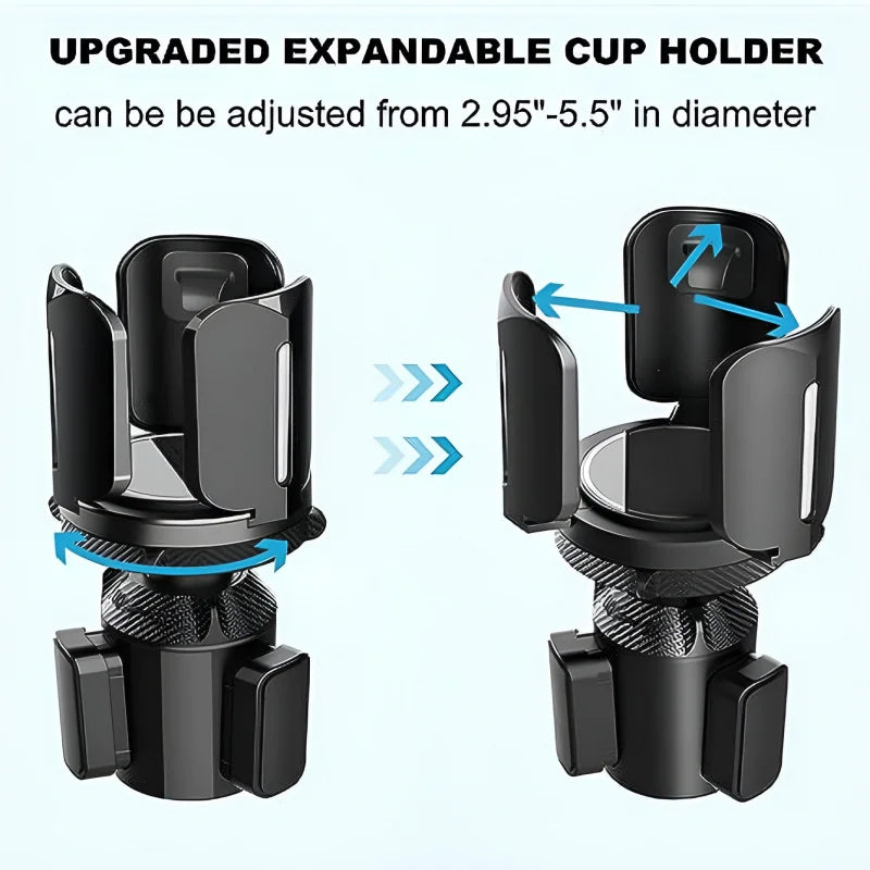 64Oz Large Expandable Cup Holder for Car Adjustable Base Car Holder Adapter Wide Base Cup Holder