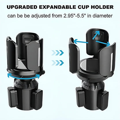64Oz Large Expandable Cup Holder for Car Adjustable Base Car Holder Adapter Wide Base Cup Holder