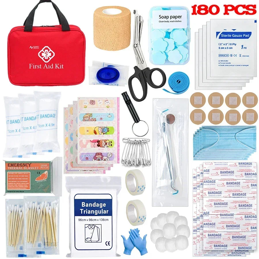 26-330 PCS First Aid Kit with Carrying Pouch, Outdoor First Aid Kit - Essential Emergency Kit for Camping, Hiking and Travell