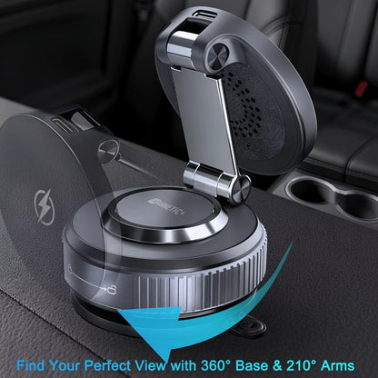 15W Magnetic Wireless Charger for Magsafe Car Mount 360 Rotate Vacuum Suction Cup for Gym/Mirror Mount for Iphone 17-12 Pro Max