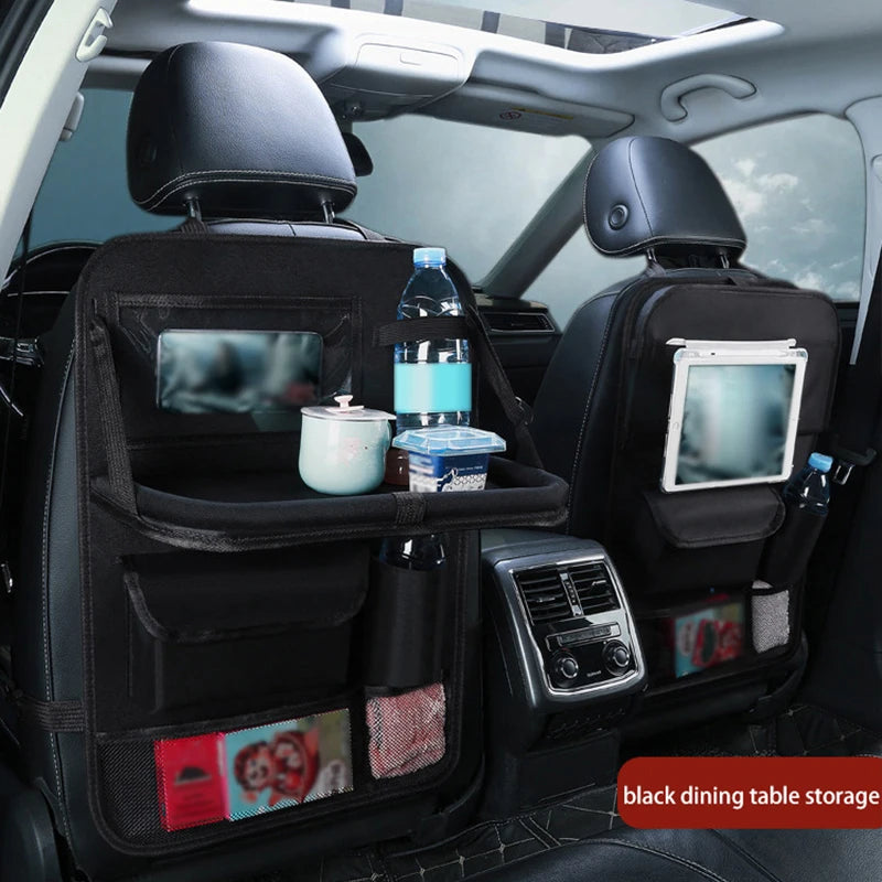Foldable Car Seat Organizer with Tray Tablet Cell Phone Holder Multifunctional Car Interior Storage Universal Car Accessories