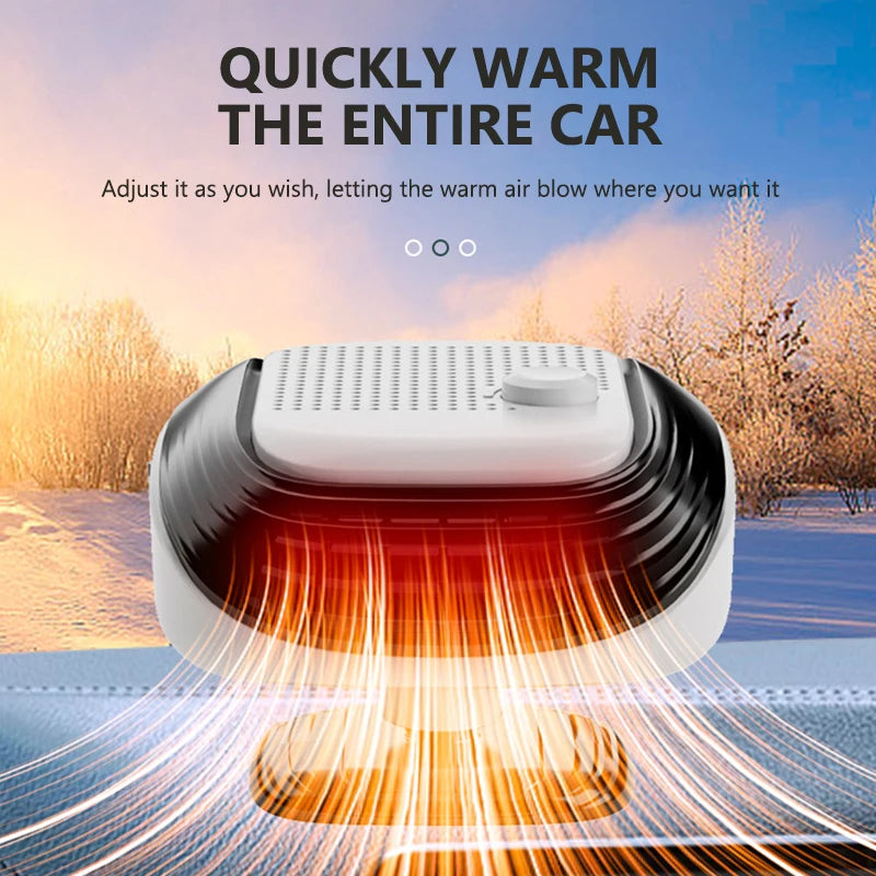 Winter Electric Heater for Car 12V/120W Quick Heating Fan 2-Level Car Interior Warmer Windshield Defroster Demister