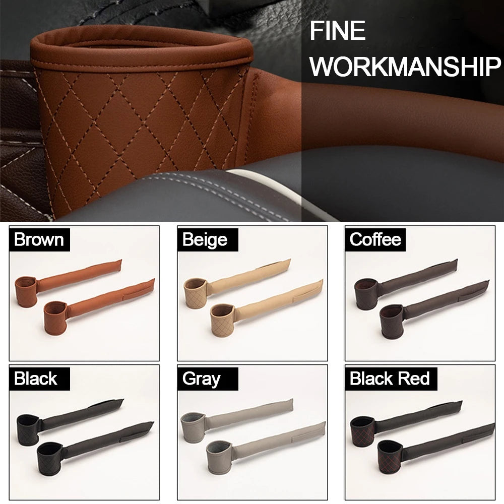 Leather Car Seat Gap Filler Pockets Organizer Multifuntion Car Seats Leak Stop Pad Soft Padding Phone Cards Holder Storage Box