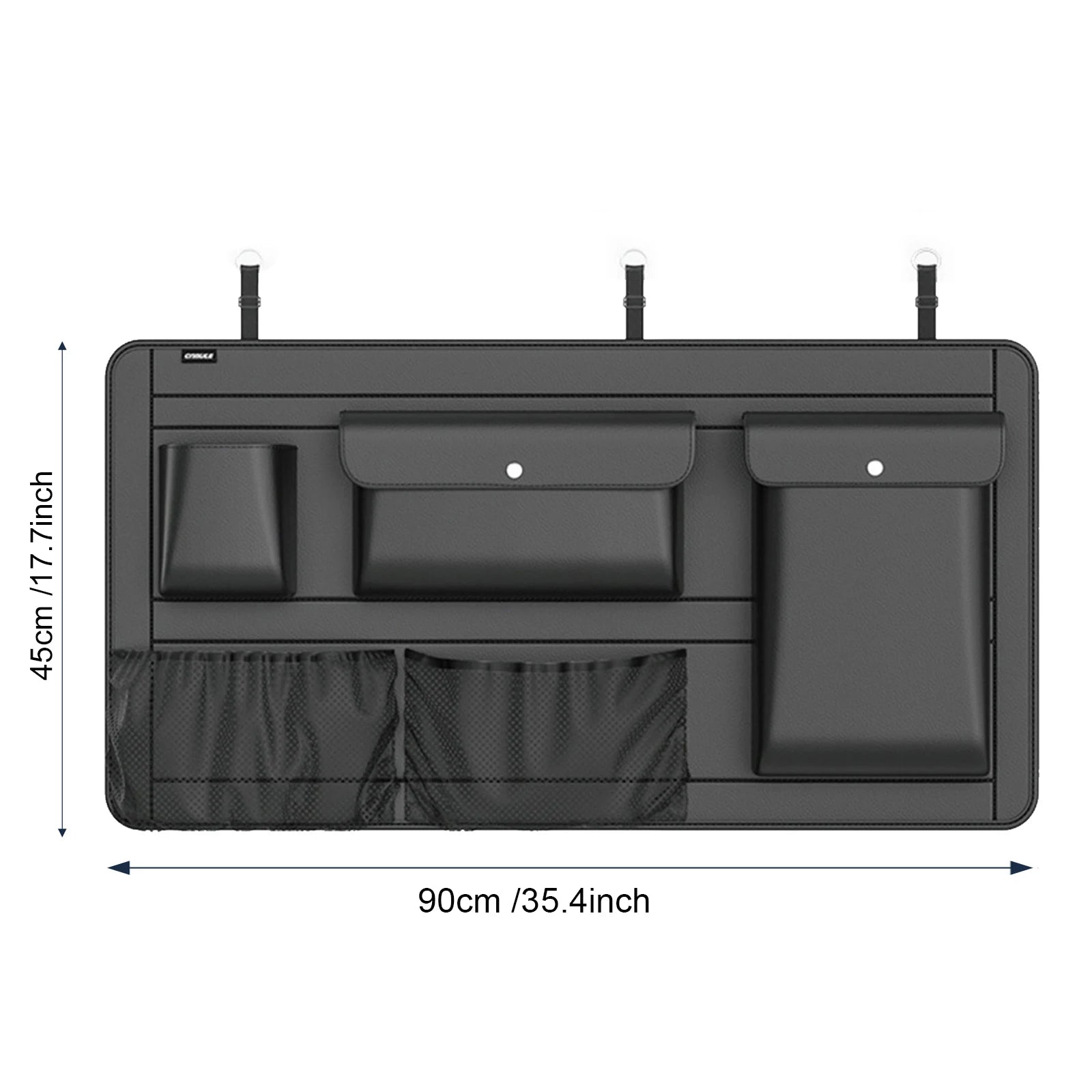 High Capacity Adjustable Car Storage Box Backseat 5 Bag Trunk Organizer Multi-Use PU Leather Car Seat Back Organizers with Bag
