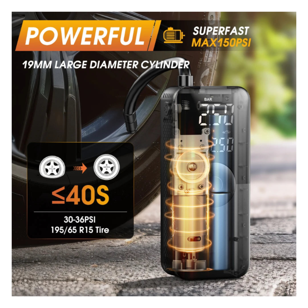 RoadReady Portable Tire Inflator (Cordless, Digital, 150 PSI)