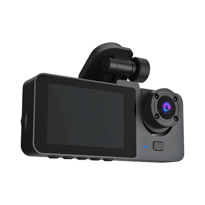 3 Channel Dash Cam Front inside Rear Vehicle Driving Recorder Car DVR with 32G MMC Card G Sensor Motion Detection Parking Monitor Loop Recording