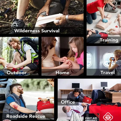 26-330 PCS First Aid Kit with Carrying Pouch, Outdoor First Aid Kit - Essential Emergency Kit for Camping, Hiking and Travell