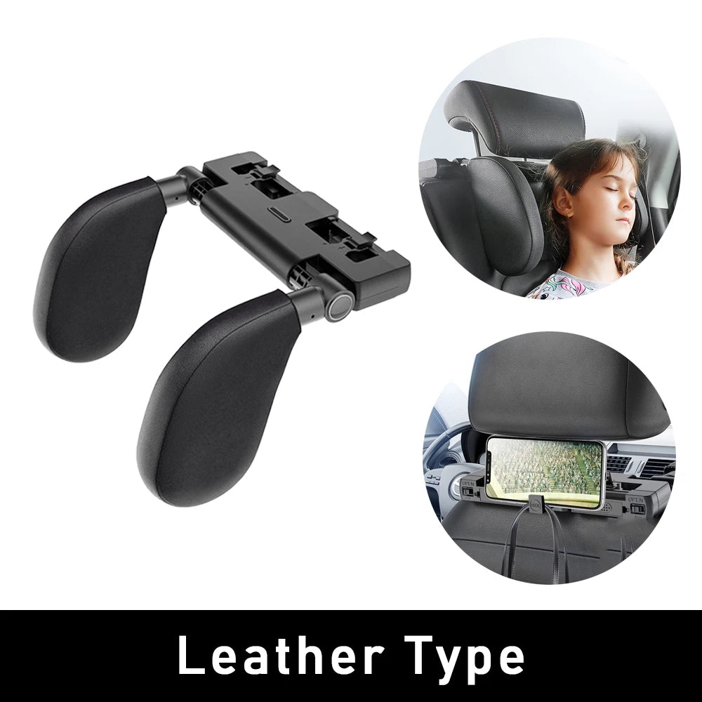Car Seat Headrest Pillow Adjustable Head Support Pillow Car Interior U Shaped Pillow Travel Sleeping Cushion for Kids Adults