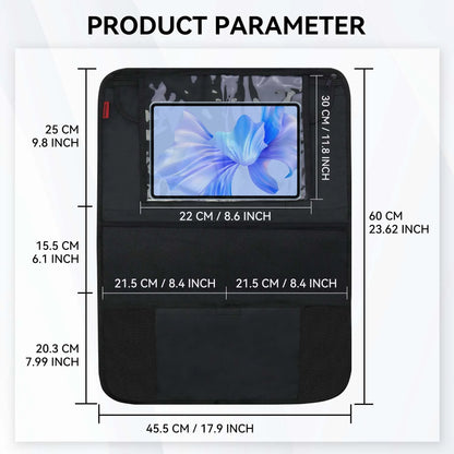 Car Back Multi Pocket Storage Bag with Tablet Holder Protector for Kids Car Seat Organizer Multifunctional Oxford Bag