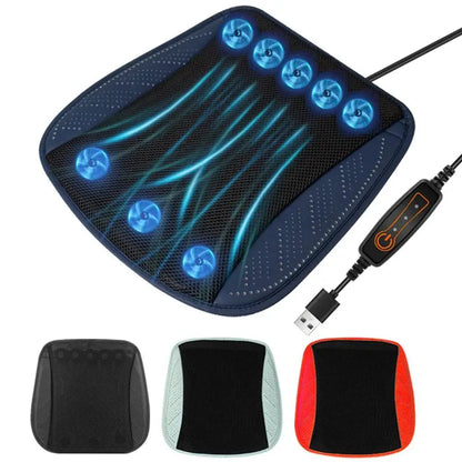 Universal Car Seat Summer Cool Air Seat Cushion with USB Fan Fast Blowing Ventilation Seat Cooling Refrigerated Car Seat