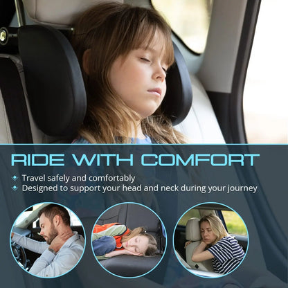 Car Seat Headrest Pillow Adjustable Head Support Pillow Car Interior U Shaped Pillow Travel Sleeping Cushion for Kids Adults
