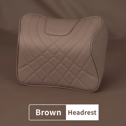 Car Leather Headrest Universal Car Seat Neck Pillow Rest Support Cushion Memory Foam Head Support Rest Protector Car Accessories