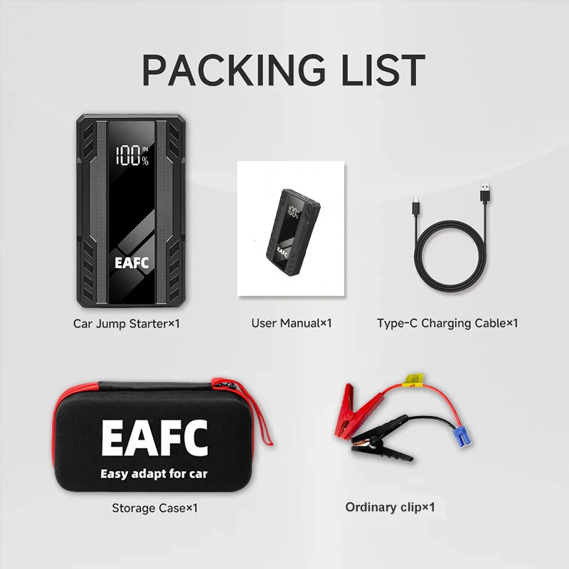1000A Car Jump Starter Power Bank 12000Mah 12V Portable Charger Starting Device Emergency Car Booster Battery Starter Booster