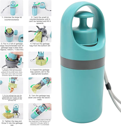 Dog Claw Poop Scooper, Lightweight Portable Poop Scooper with Bag Dispenser Dog Waste Picker Retractable Hanging Strap Pet Waste Scooper for Outdoor Walking