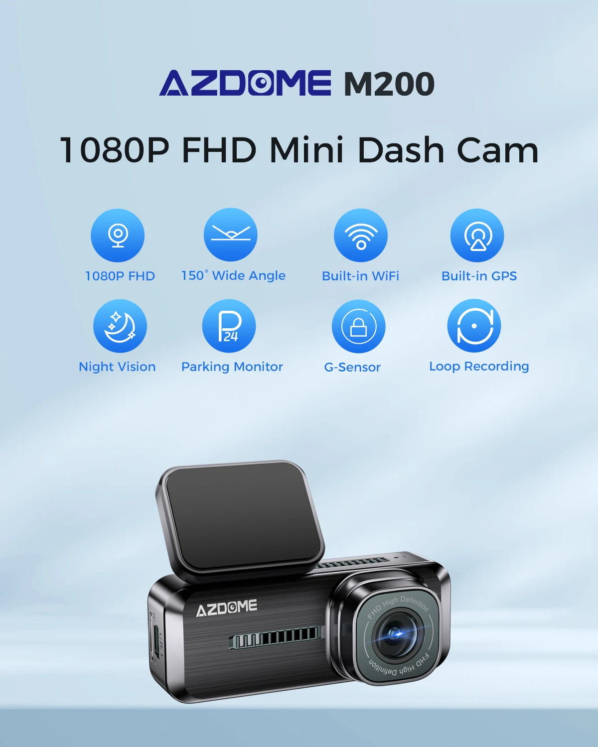 M200 Dash Cam English Voice Control 2K Car DVR Wifi Camera for Vehicle Night Vision G-Sensor 24H Parking Monitor