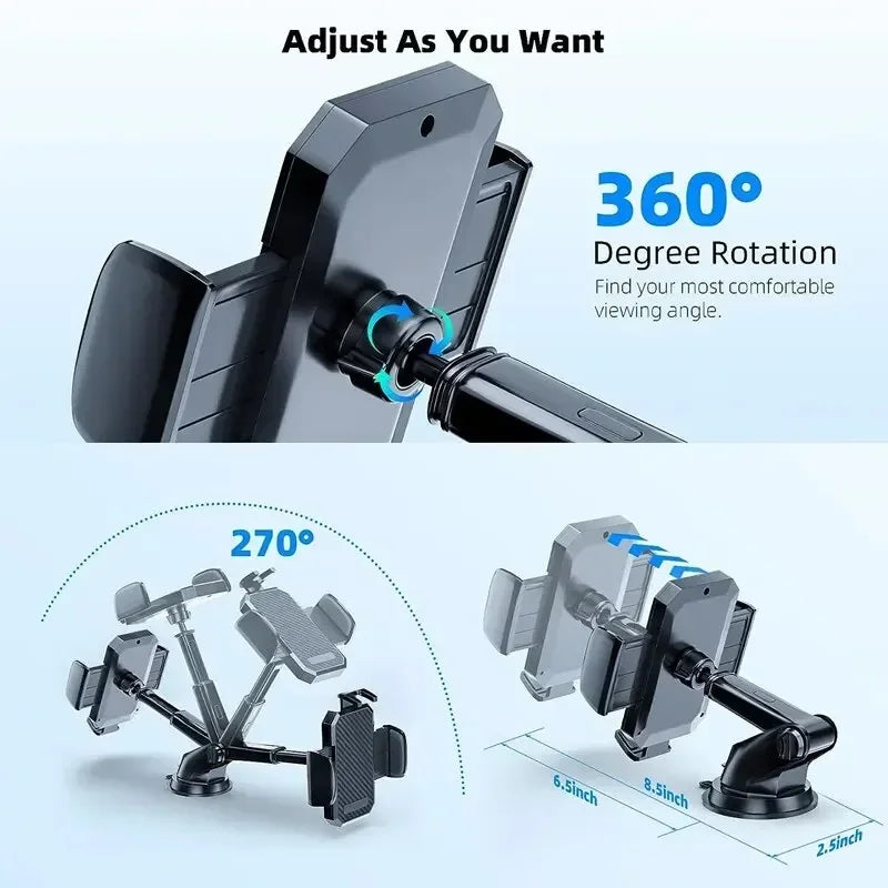 Car Phone Holder Sucker Mount Stand Suction Cup Support in Car for Iphone15 Xiaomi Huawei Samsung Mobilephone Air Vent Bracket