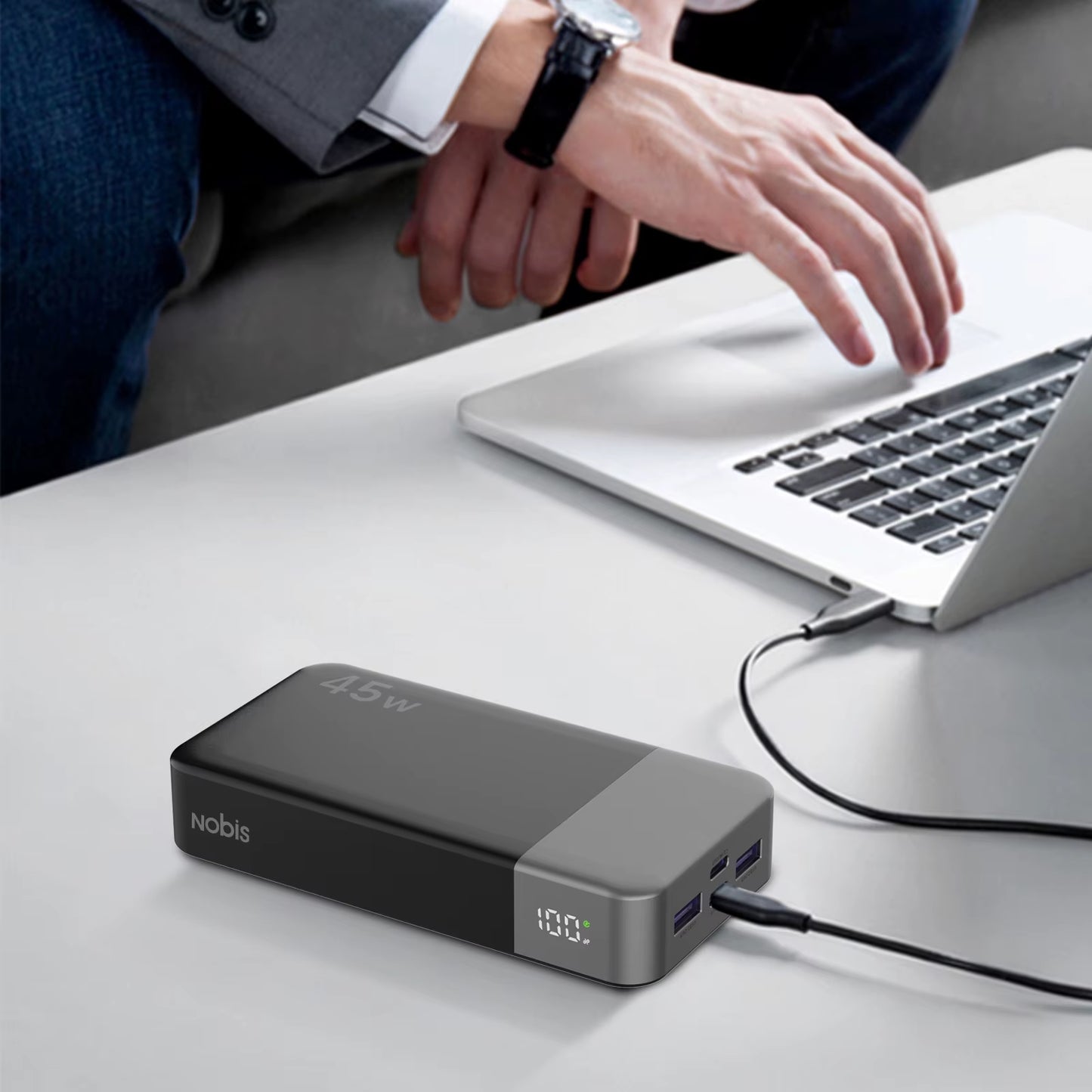 NOBIS 20000Mah Power Bank 45W Fast Charging Portable Charger External Battery Pack with LED Display for Iphone Android Laptop