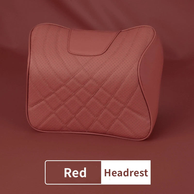 Car Leather Headrest Universal Car Seat Neck Pillow Rest Support Cushion Memory Foam Head Support Rest Protector Car Accessories