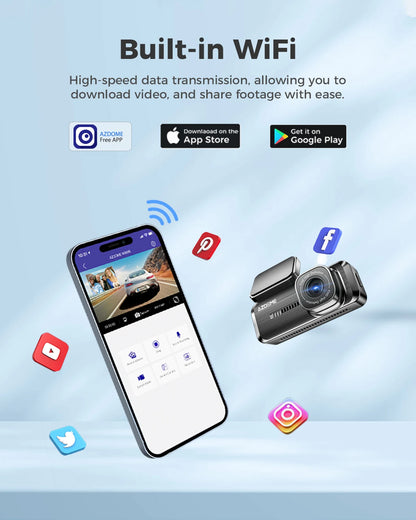 M200 Dash Cam English Voice Control 2K Car DVR Wifi Camera for Vehicle Night Vision G-Sensor 24H Parking Monitor
