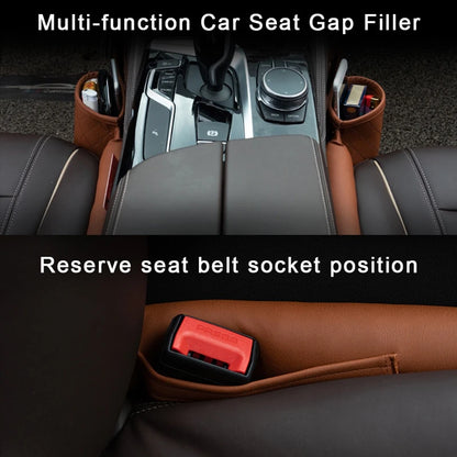 Leather Car Seat Gap Filler Pockets Organizer Multifuntion Car Seats Leak Stop Pad Soft Padding Phone Cards Holder Storage Box
