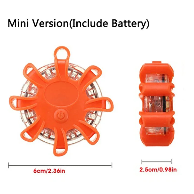 1/2/3/4/6/8/10/12Pcs LED Warning Light Built-In Battery 9Mode Safety Flare Dash Emergency Flashing Lamp Portable Strobe Light