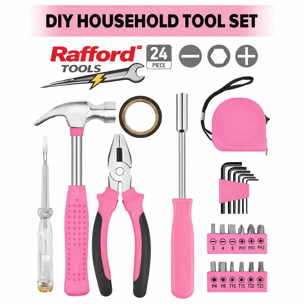 24Pcs Home DIY Tool Kit for Household, Office & Garage - General Repair Small Hand Tool Set with Storage Case