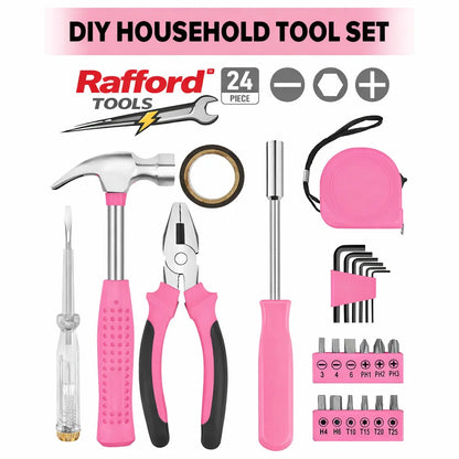 24Pcs Home DIY Tool Kit for Household, Office & Garage - General Repair Small Hand Tool Set with Storage Case