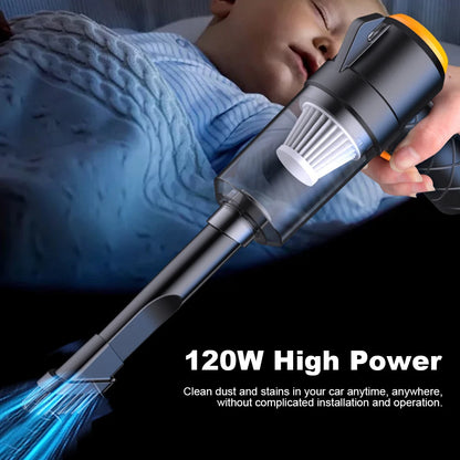 6 in 1 Blowing & Suction Vacuum Cleaner 3500PA Strong Suction Mini Handheld Cleaner Multifunctional for Car Home Office Cleaning