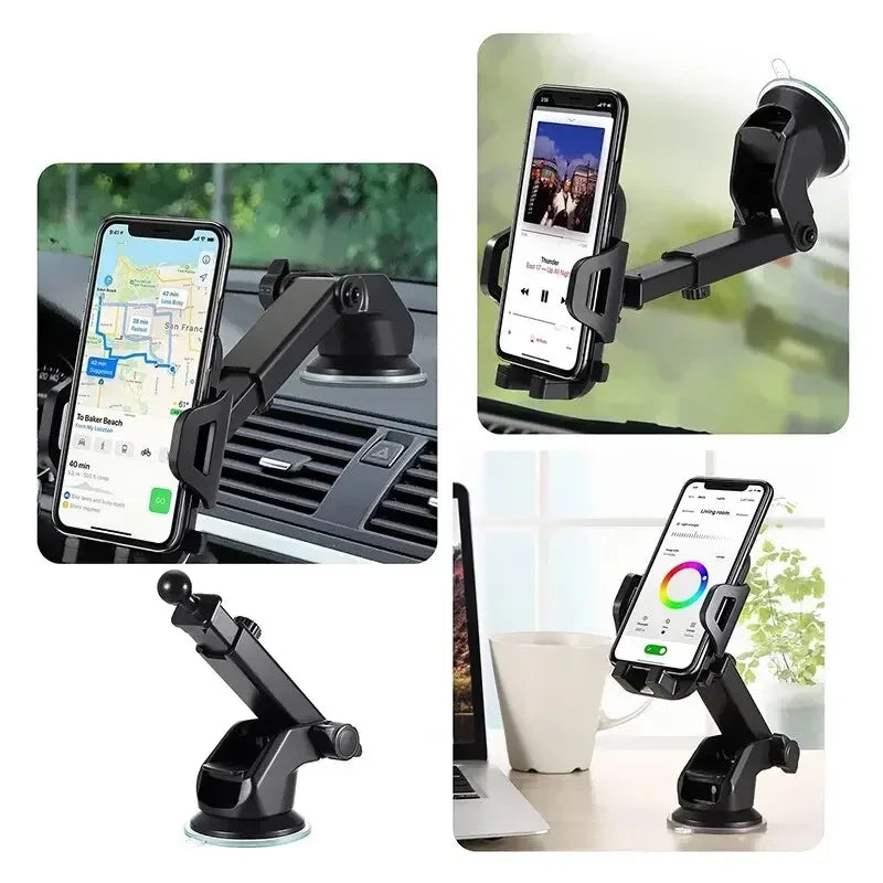 Car Phone Holder Sucker Mount Stand Suction Cup Support in Car for Iphone15 Xiaomi Huawei Samsung Mobilephone Air Vent Bracket